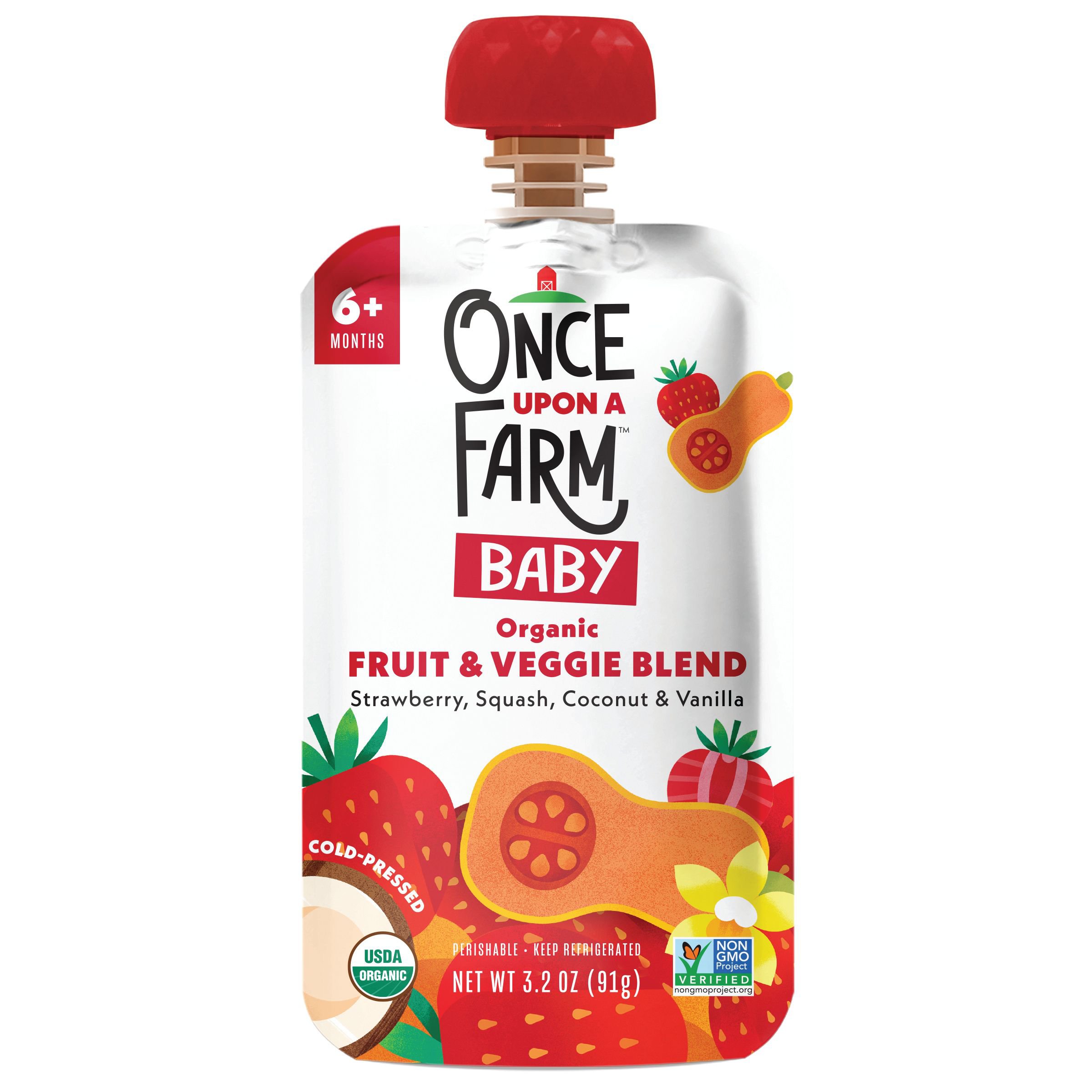 Once Upon a Farm Organic Baby Food Pouch Strawberry Squash Coconut