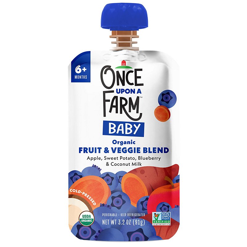 Once Upon a Farm Organic Baby Food Pouch, Mama Bear Blueberry - Shop Food &  Formula at H-E-B