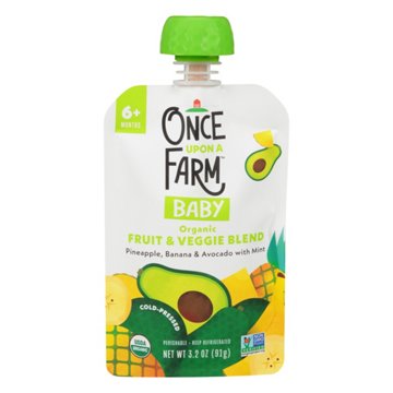 Once Upon a Farm Organic Fruit & Veggie Blend Pouch - Pineapple Banana Avocado & Mint