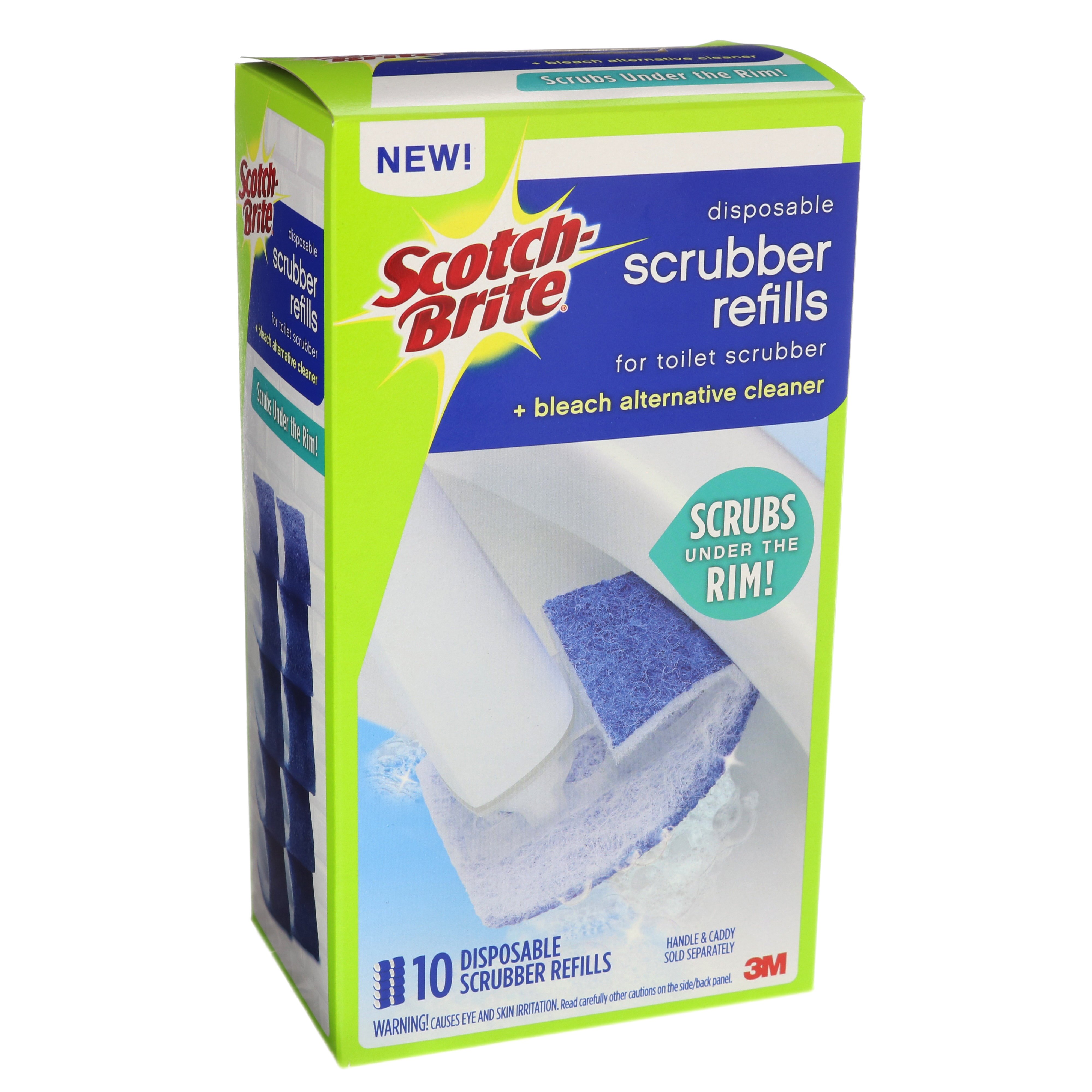 24x 3M Scotch Brite Toilet Disposable Cleaner Scrubber Brush Sponges 24 Refills 