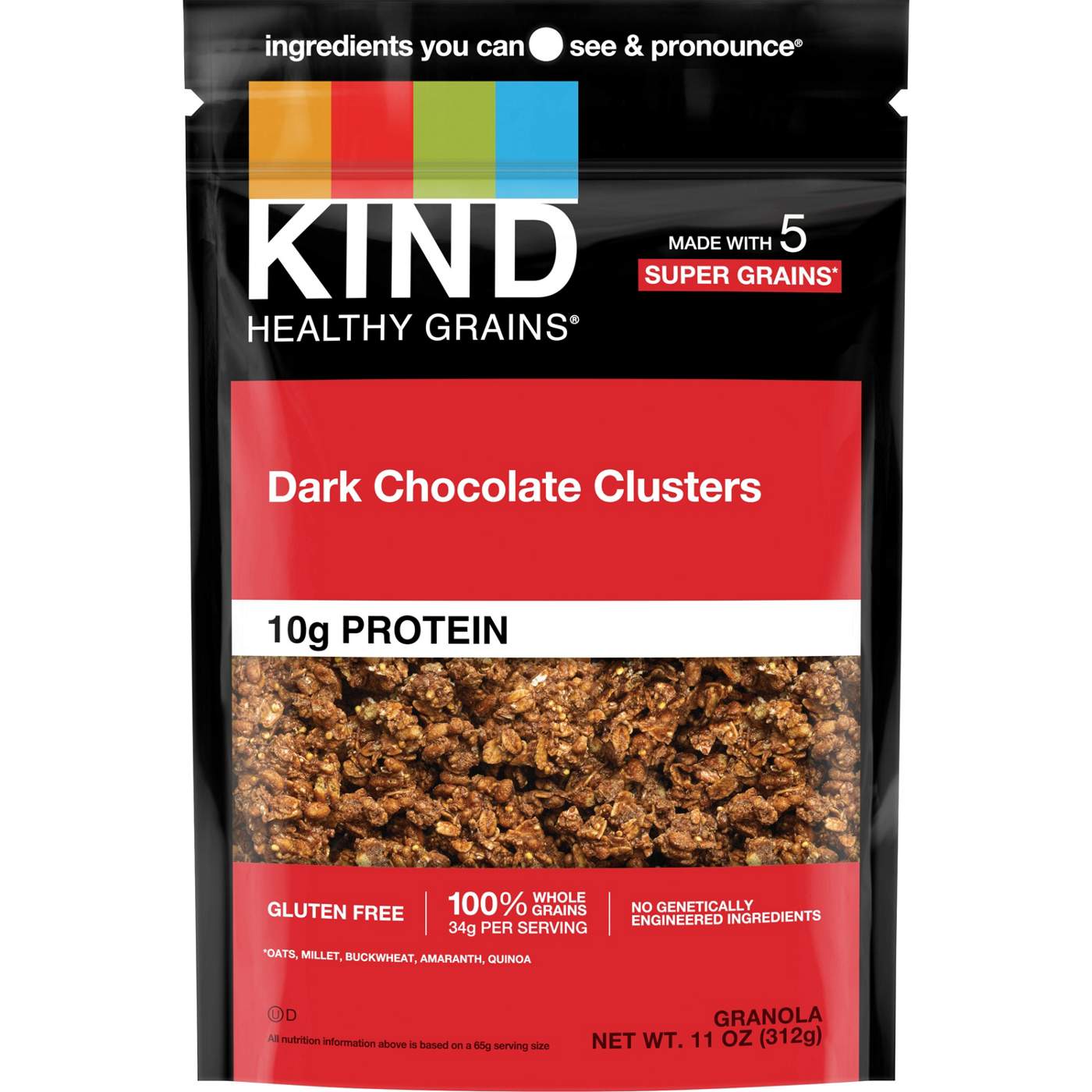 Kind Healthy Grains 10g Protein Granola - Dark Chocolate Clusters; image 1 of 3