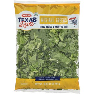 H-E-B Texas Roots Fresh Mustard Greens, 16 oz