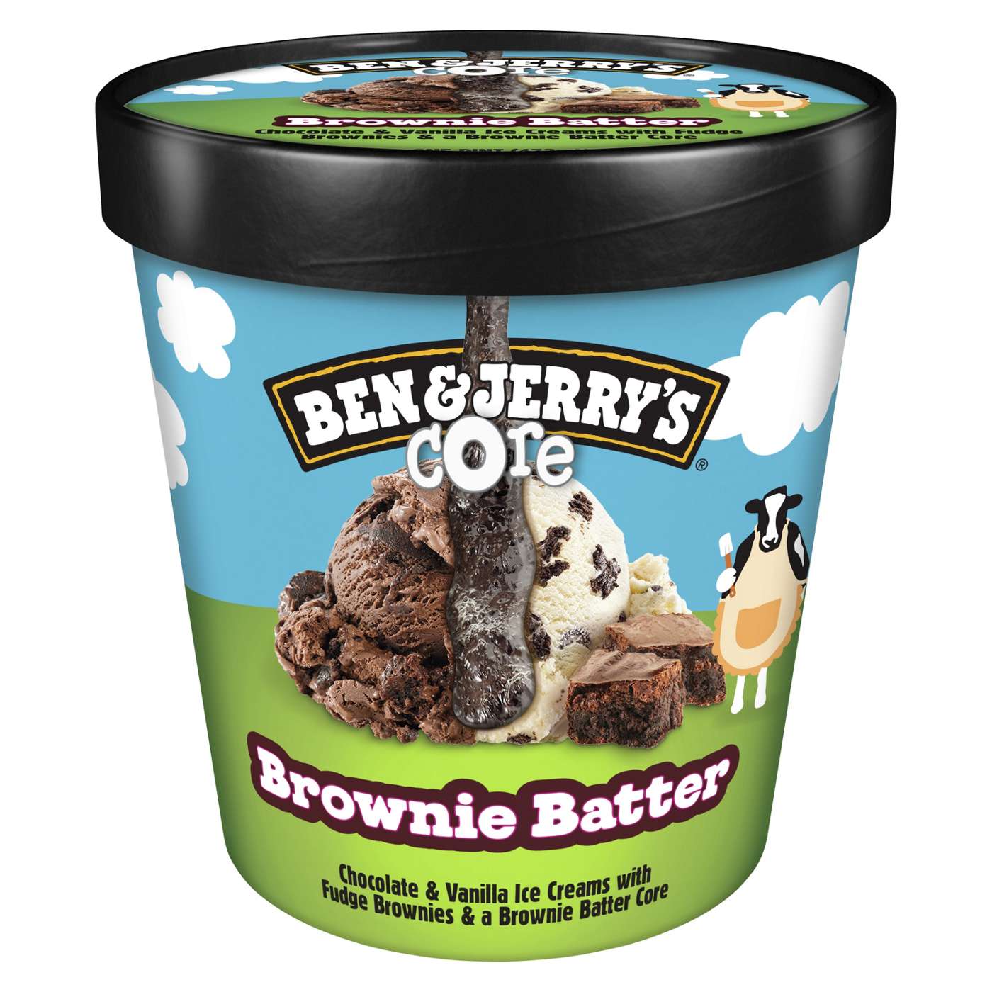 Ben & Jerry's Brownie Batter Chocolate & Vanilla Ice Cream Pint; image 1 of 6