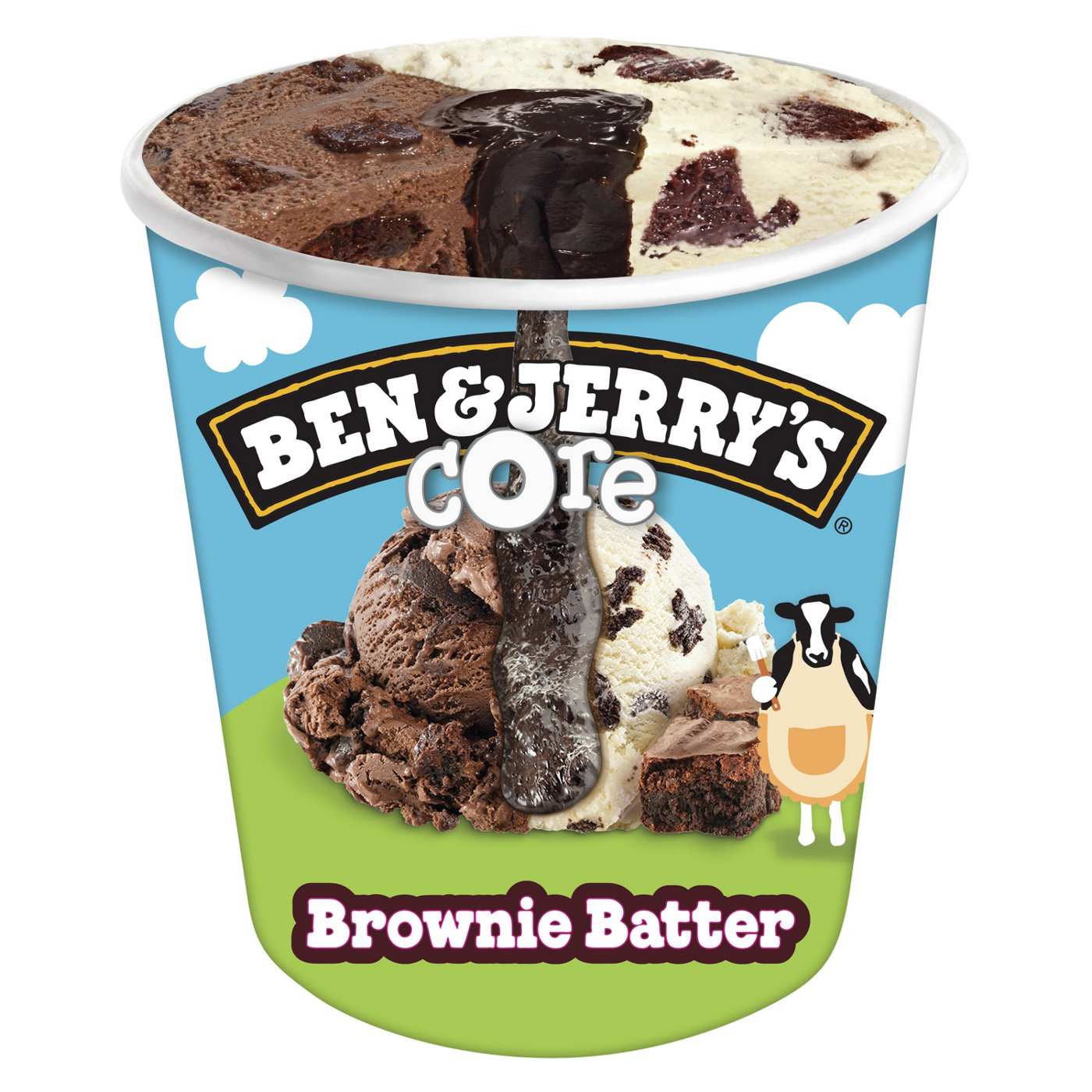 Ben & Jerry's Brownie Batter Chocolate & Vanilla Ice Cream Pint; image 3 of 6