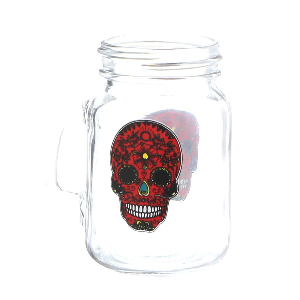 Circle Glass Mason Jar 5oz Mug Sugar Skull Collection Shop Kitchen & Dining at HEB