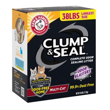 Arm & Hammer Clump & Seal Multi-Cat Odor Sealing Litter, 38 lb