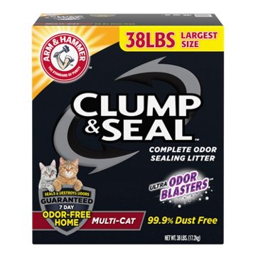 Arm & Hammer Clump & Seal Multi-Cat Odor Sealing Litter, 38 lb