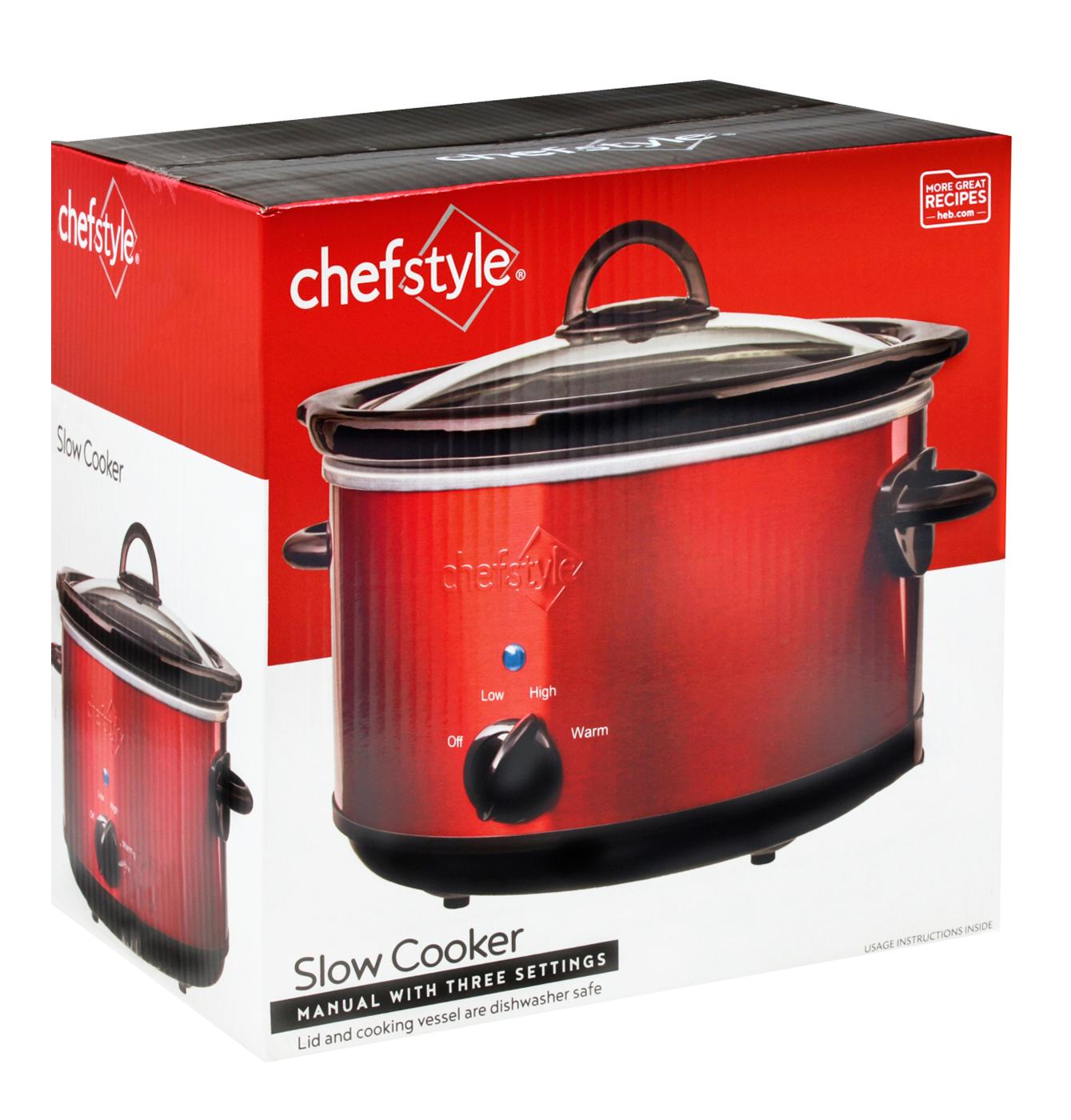 chefstyle Manual Slow Cooker - Red; image 2 of 2