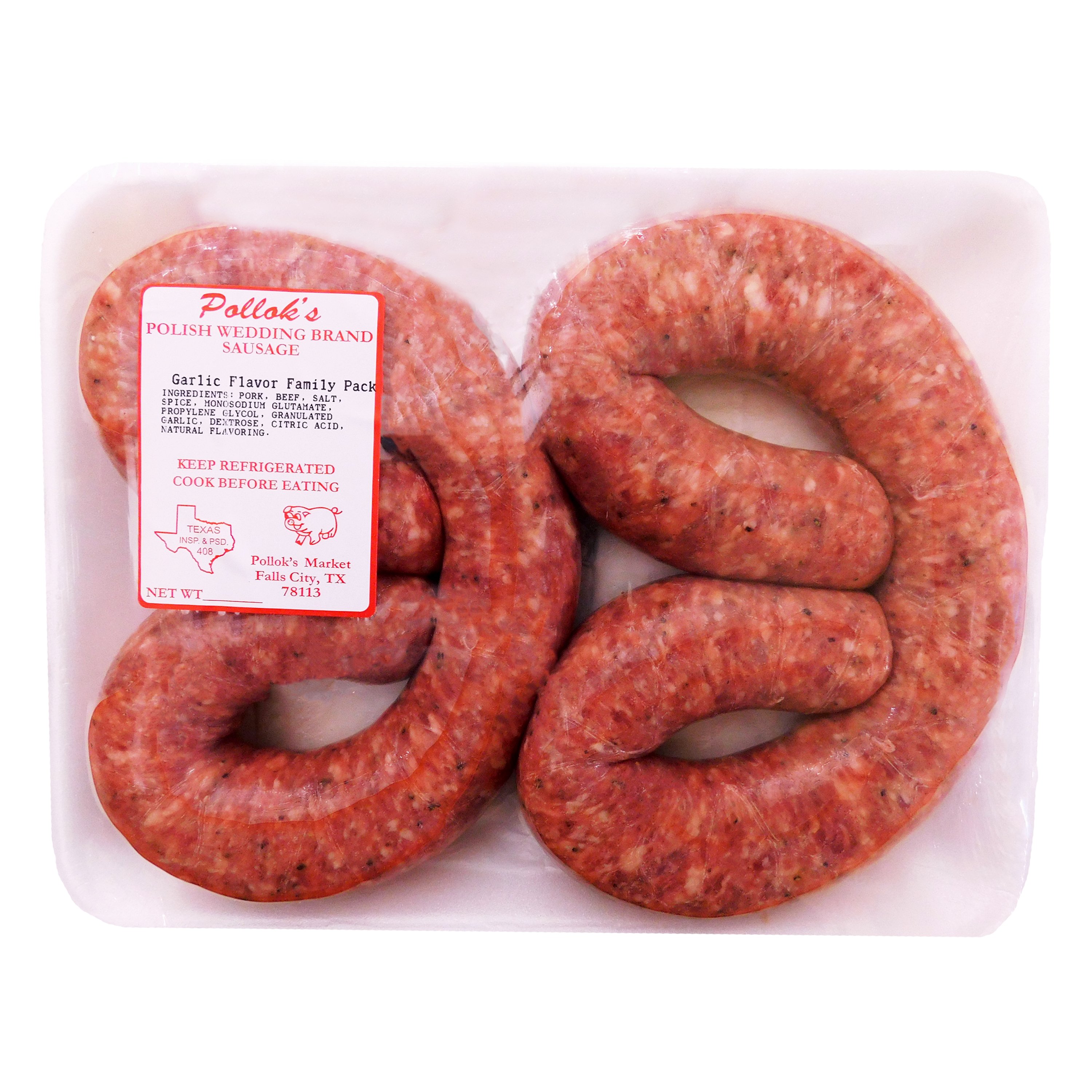 Pollok's Polish Wedding Brand Sausage Garlic Family Pack Shop Sausage at HEB