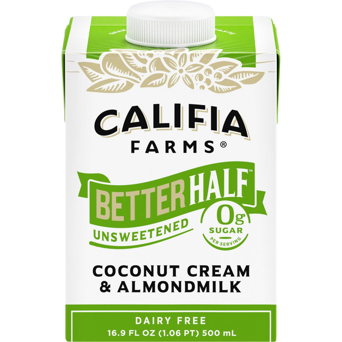 Califia Farms BetterHalf Unsweetened Coconut Cream & Almond Milk Liquid Coffee Creamer; image 1 of 2