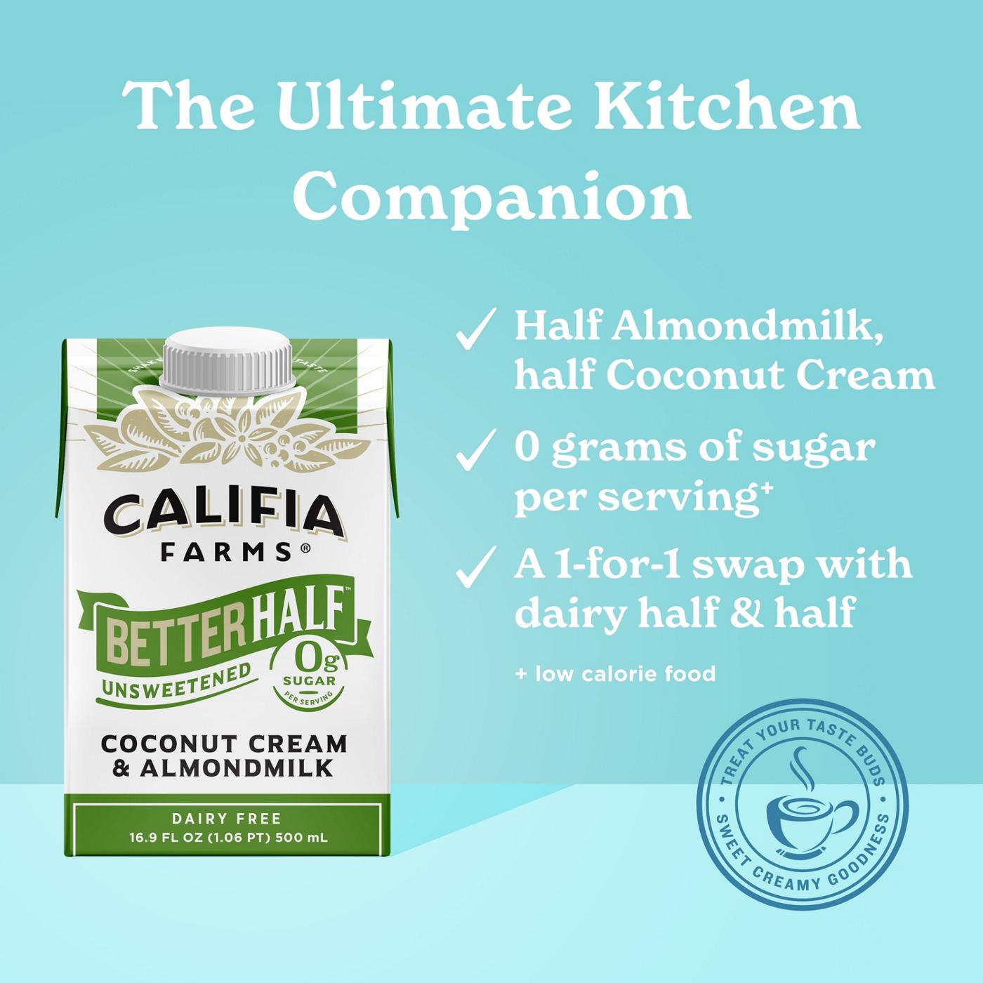 Califia Farms BetterHalf Unsweetened Coconut Cream & Almond Milk Liquid Coffee Creamer; image 2 of 2