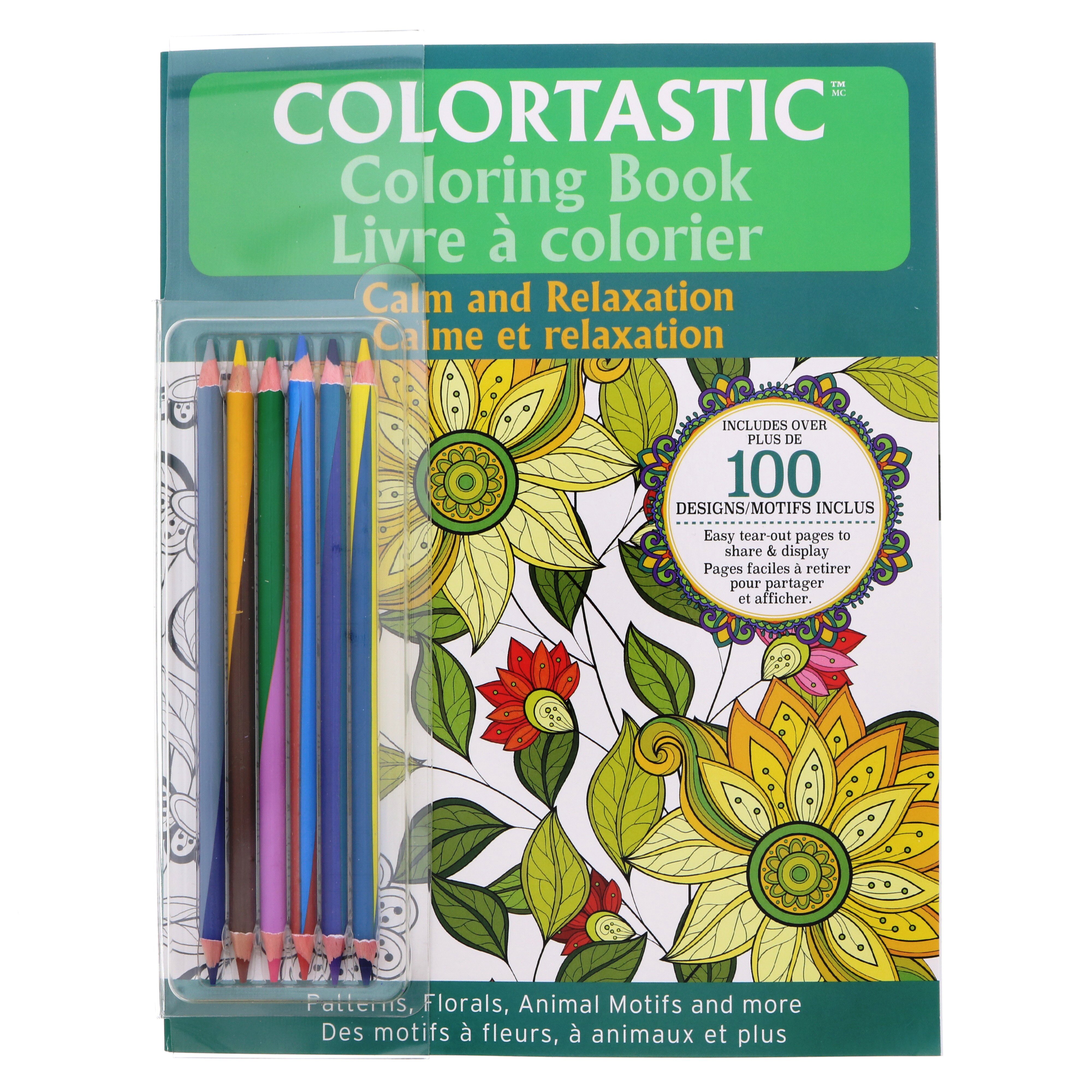 Color Relax Coloring Book & Colored Pencils