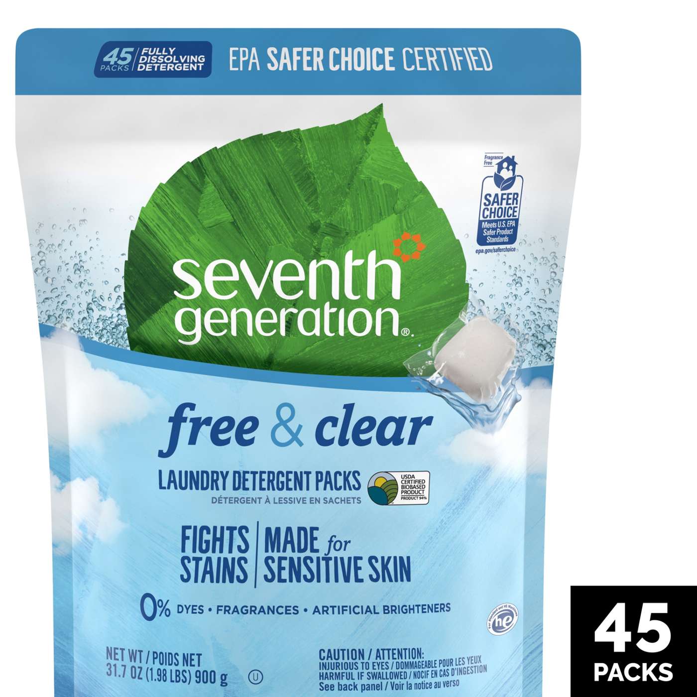 Seventh Generation Free & Clear HE Laundry Detergent Packs; image 6 of 6