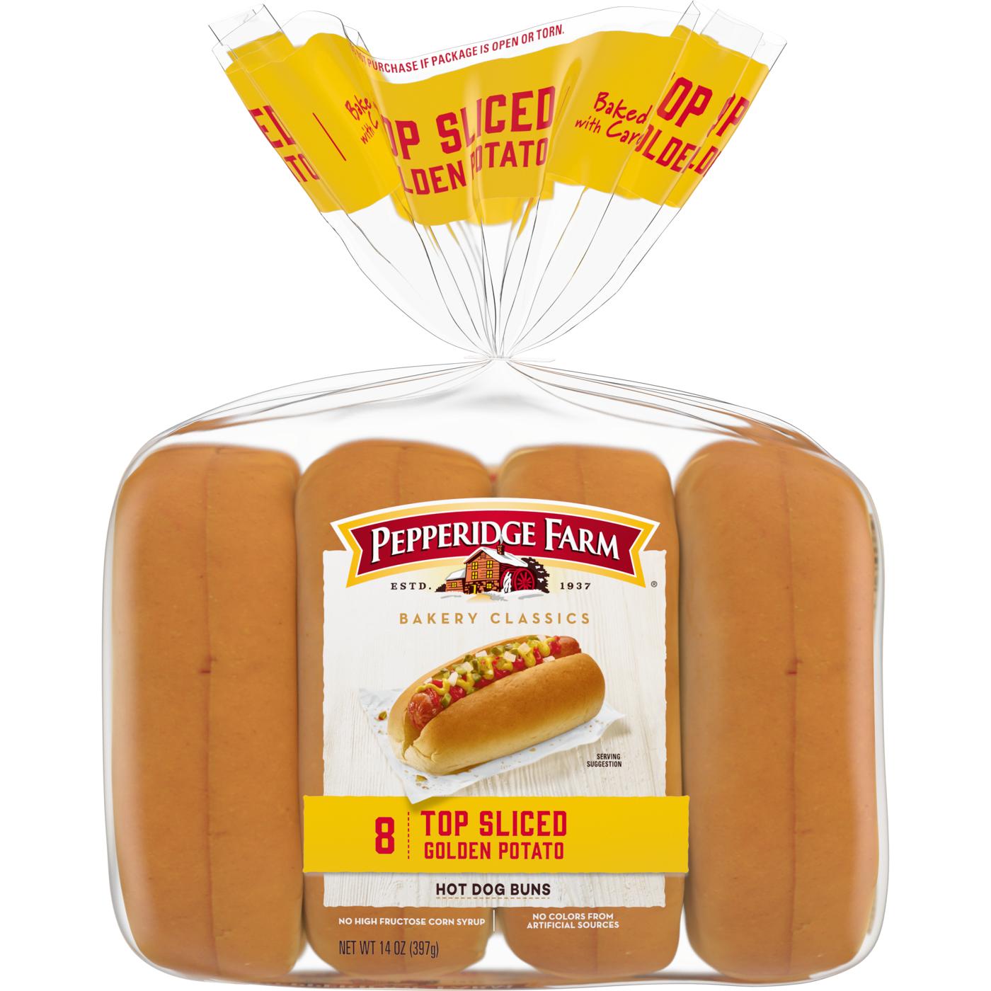 Pepperidge Farm Top Sliced Golden Potato Hot Dog Buns; image 1 of 6