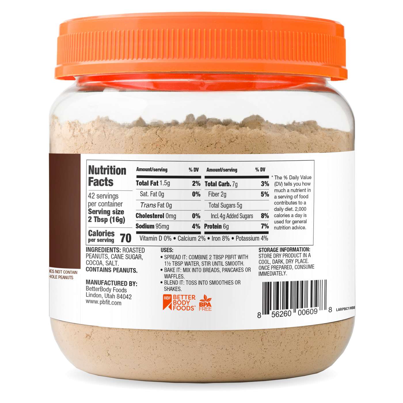 PBfit Cocoa Roasted Peanut Butter Powder; image 3 of 3