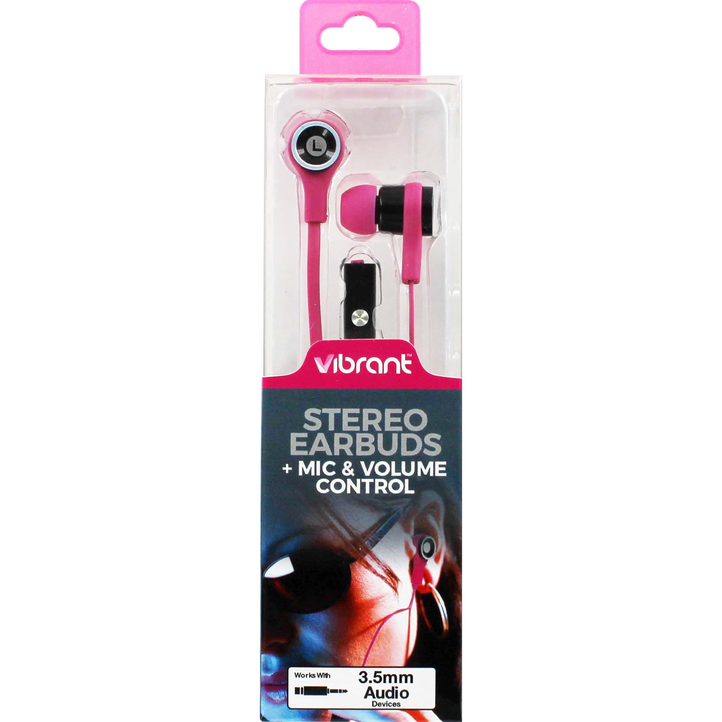 Vibrant Stereo Earbuds Assorted Colors