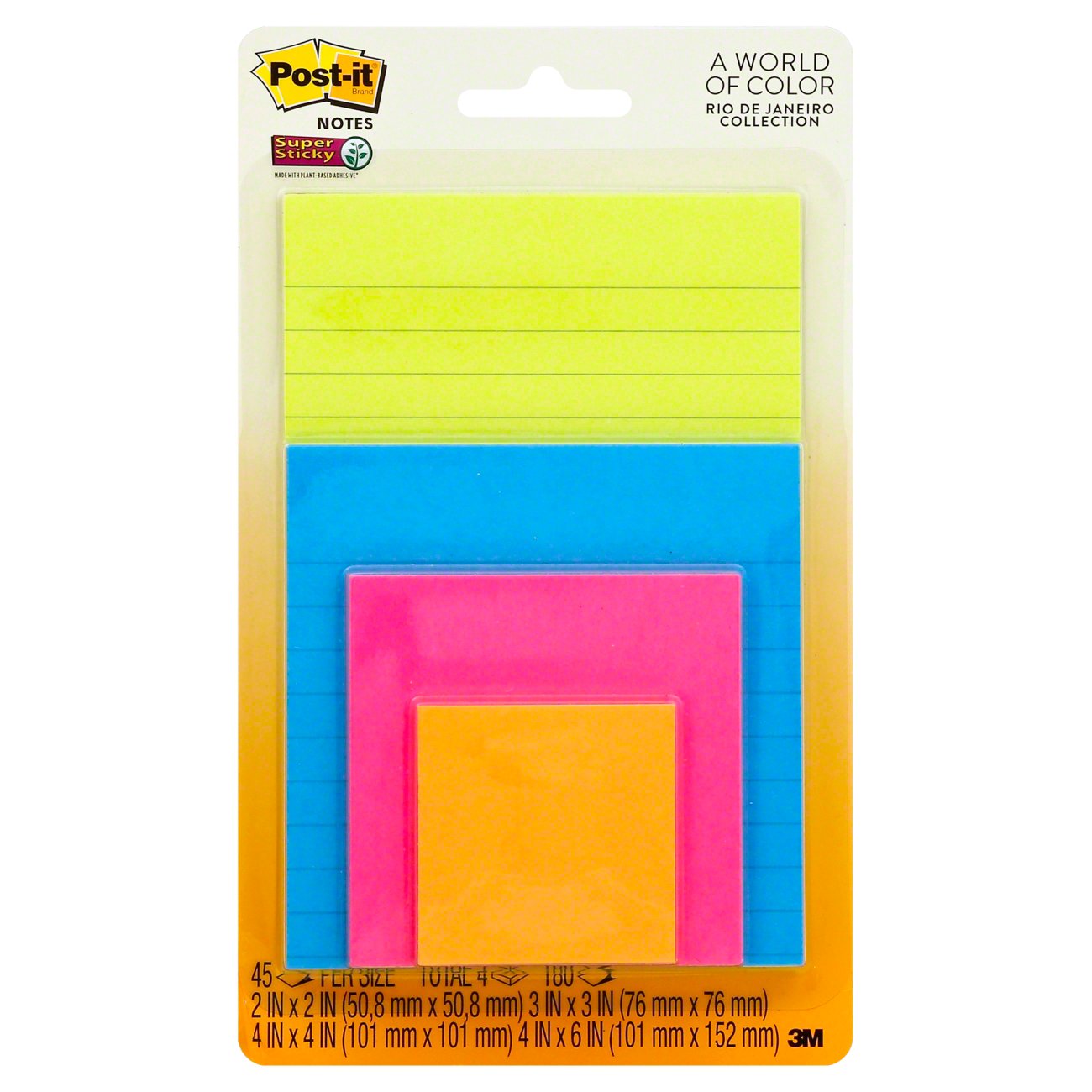 Post-it A World Of Color 4 pk - Shop Sticky notes & index cards at H-E-B