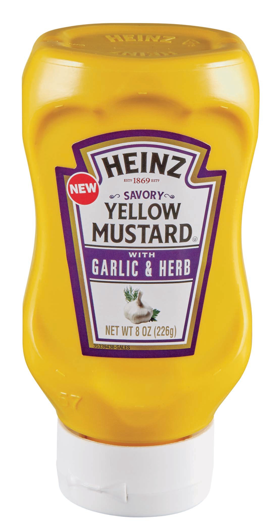Heinz Savory Yellow Mustard with Garlic & Herb Shop Mustard at HEB