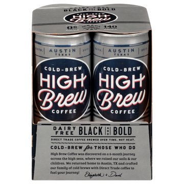 High Brew Black & Bold Dairy Free Coffee 4 pk Cans