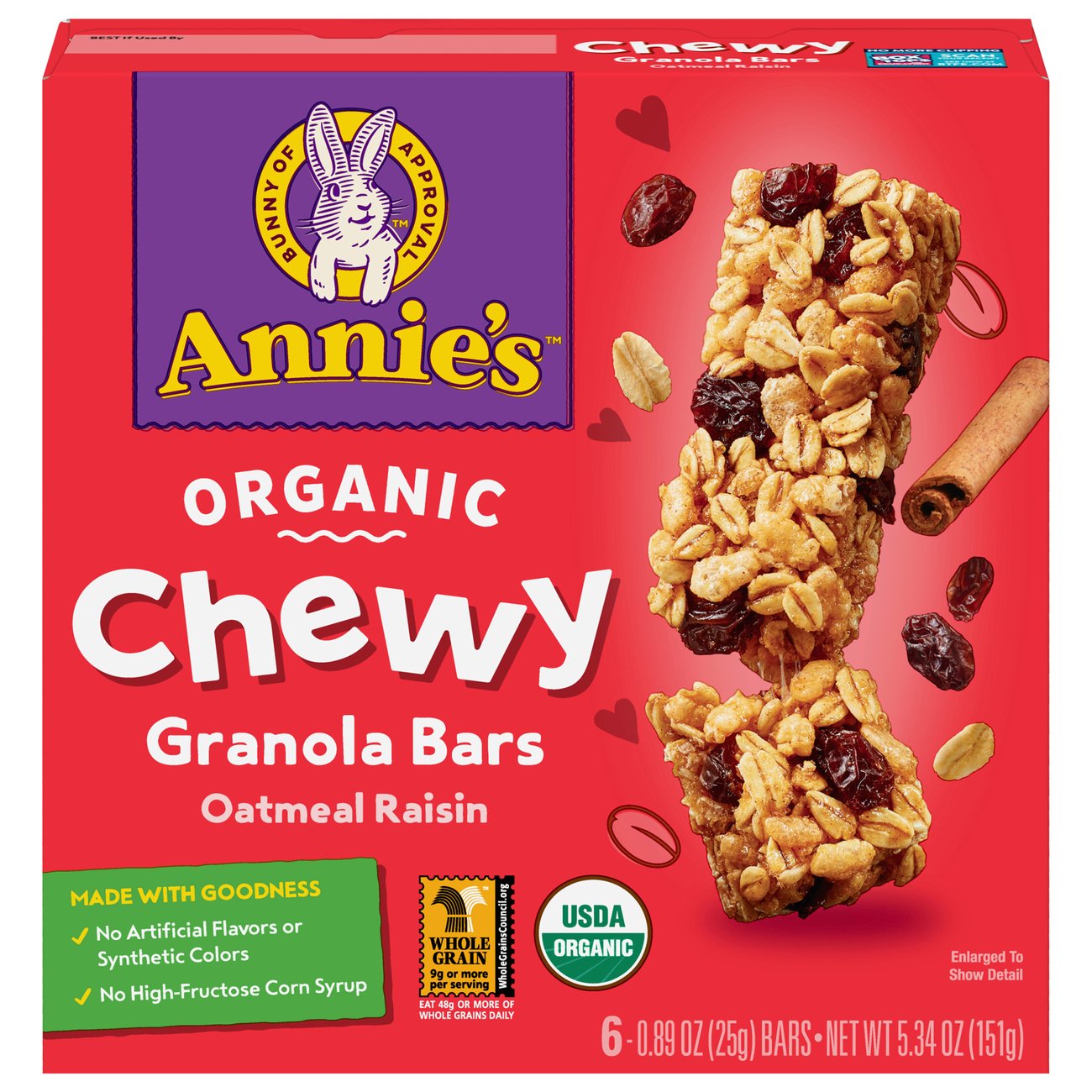 Annies Homegrown Organic Chewy Oatmeal Raisin Granola Bars Shop
