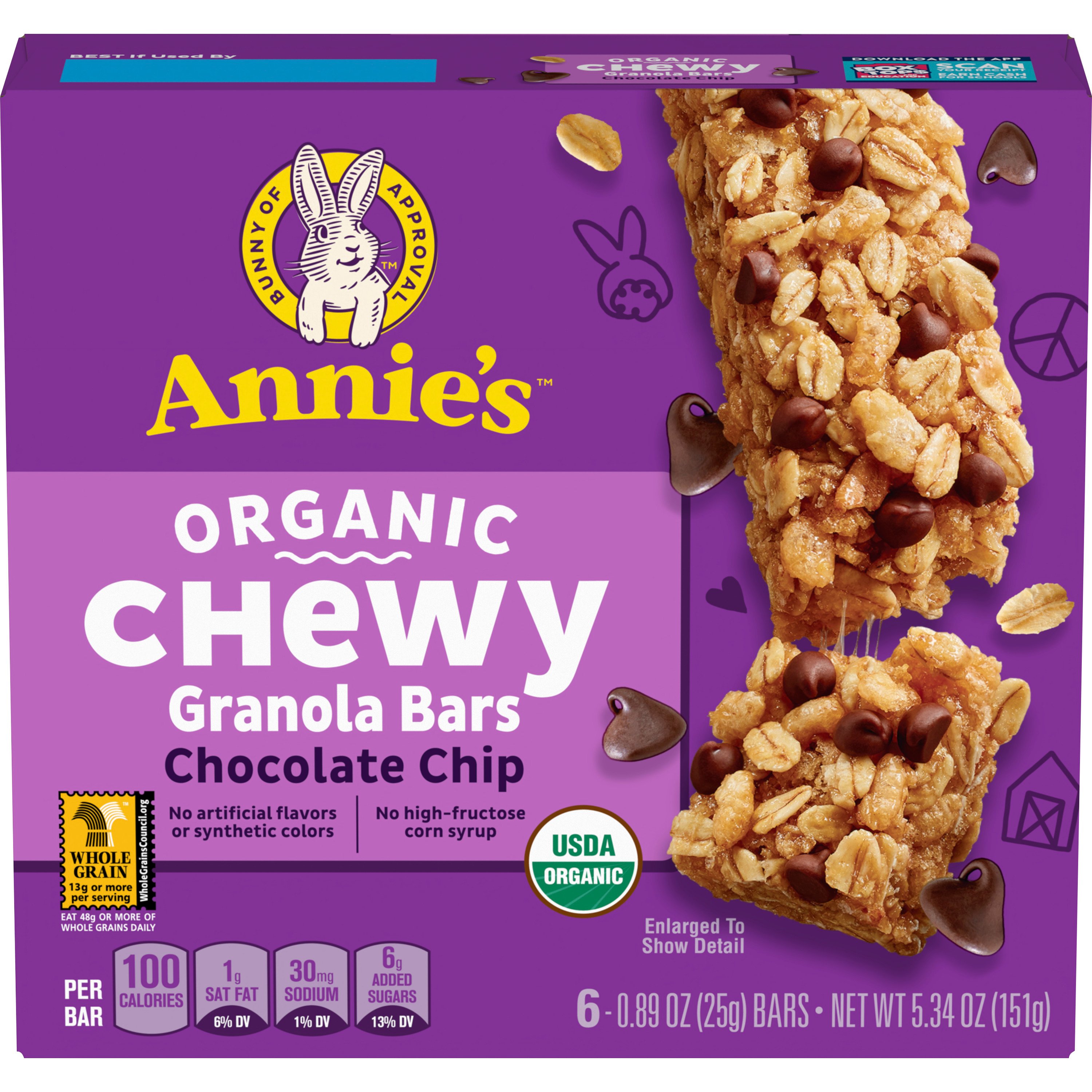 Annie's Organic Chewy Chocolate Chip Granola Bars Shop Granola