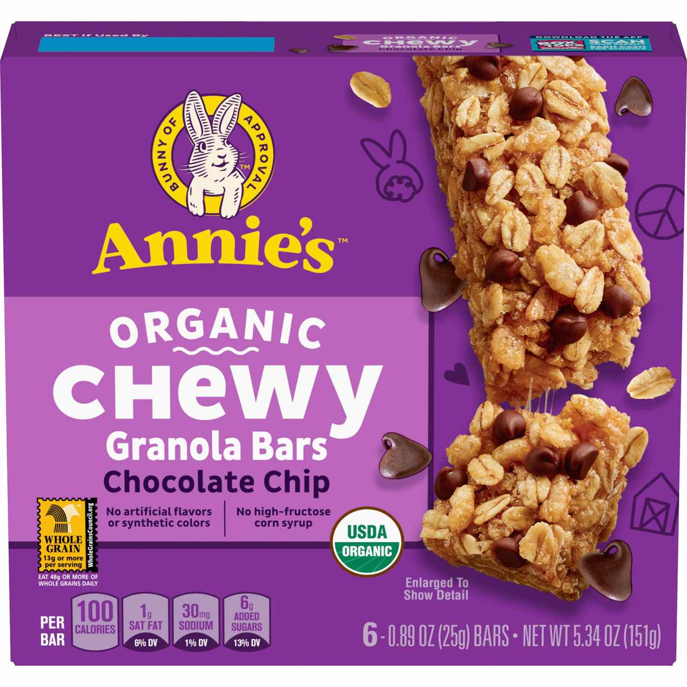 Annie's Organic Chewy Chocolate Chip Granola Bars; image 1 of 5