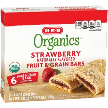 H-E-B Organics Fruit & Grain Bars - Strawberry