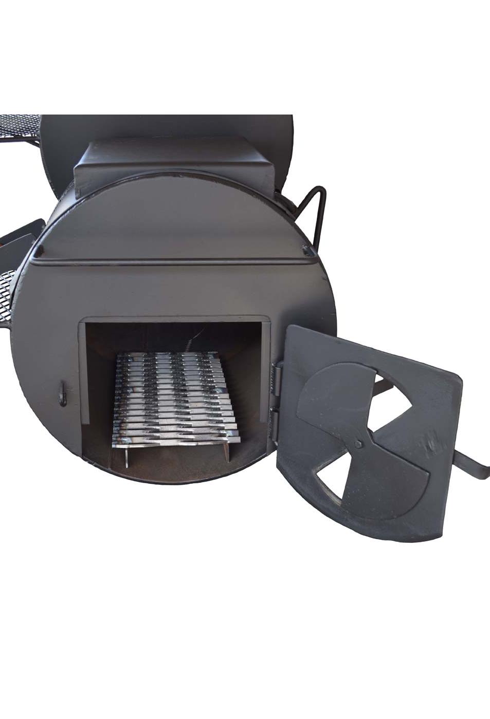 Lyfe Tyme 20" x 40" Single Lid Vertical Smoker with Firebox; image 2 of 4