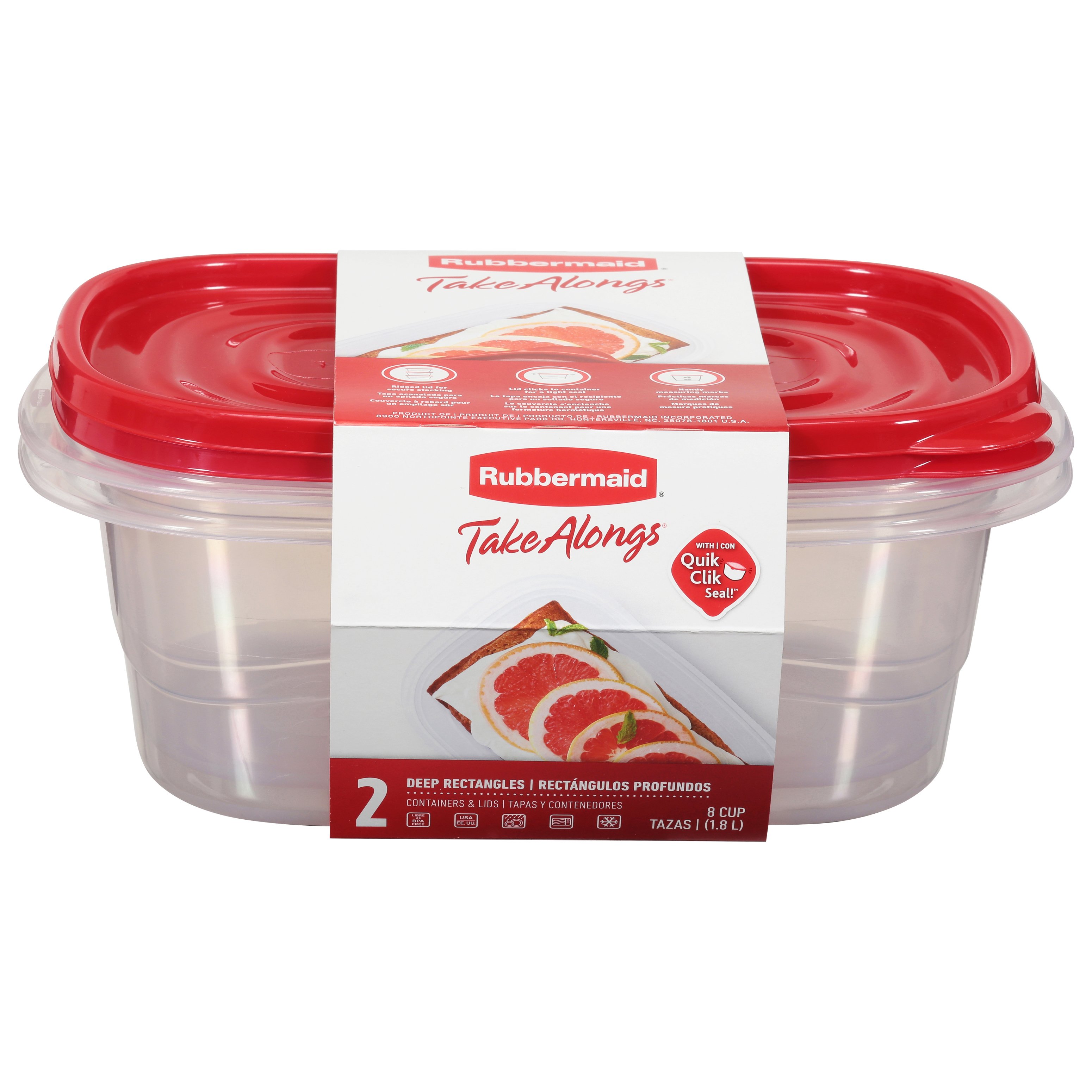 Rubbermaid TakeAlongs Deep Rectangle Food Store Containers, 2 pk Shop