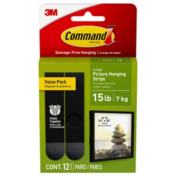 Command Large Picture Hang Strips - Black, 12 pk