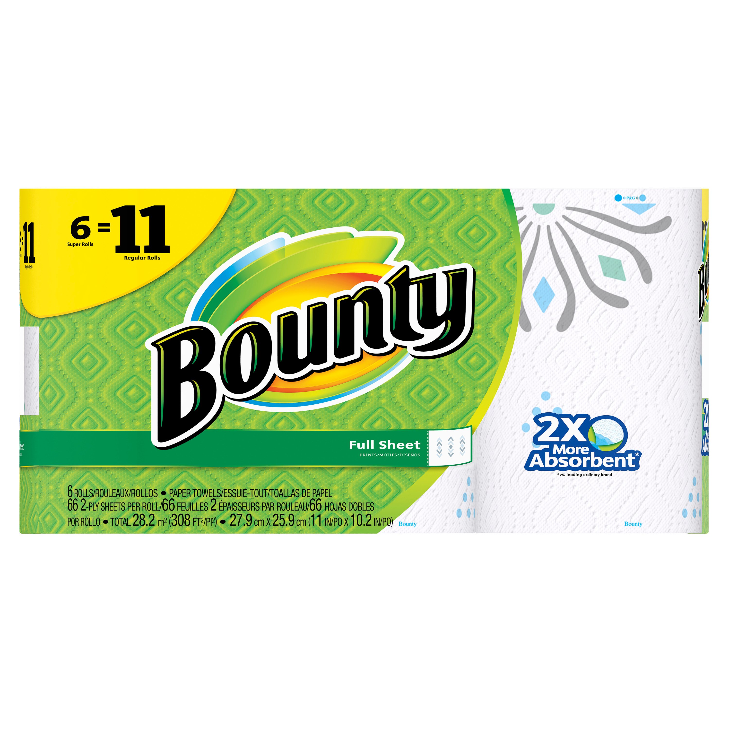 Bounty Print Full Sheet Super Rolls - Shop Paper Towels at H-E-B