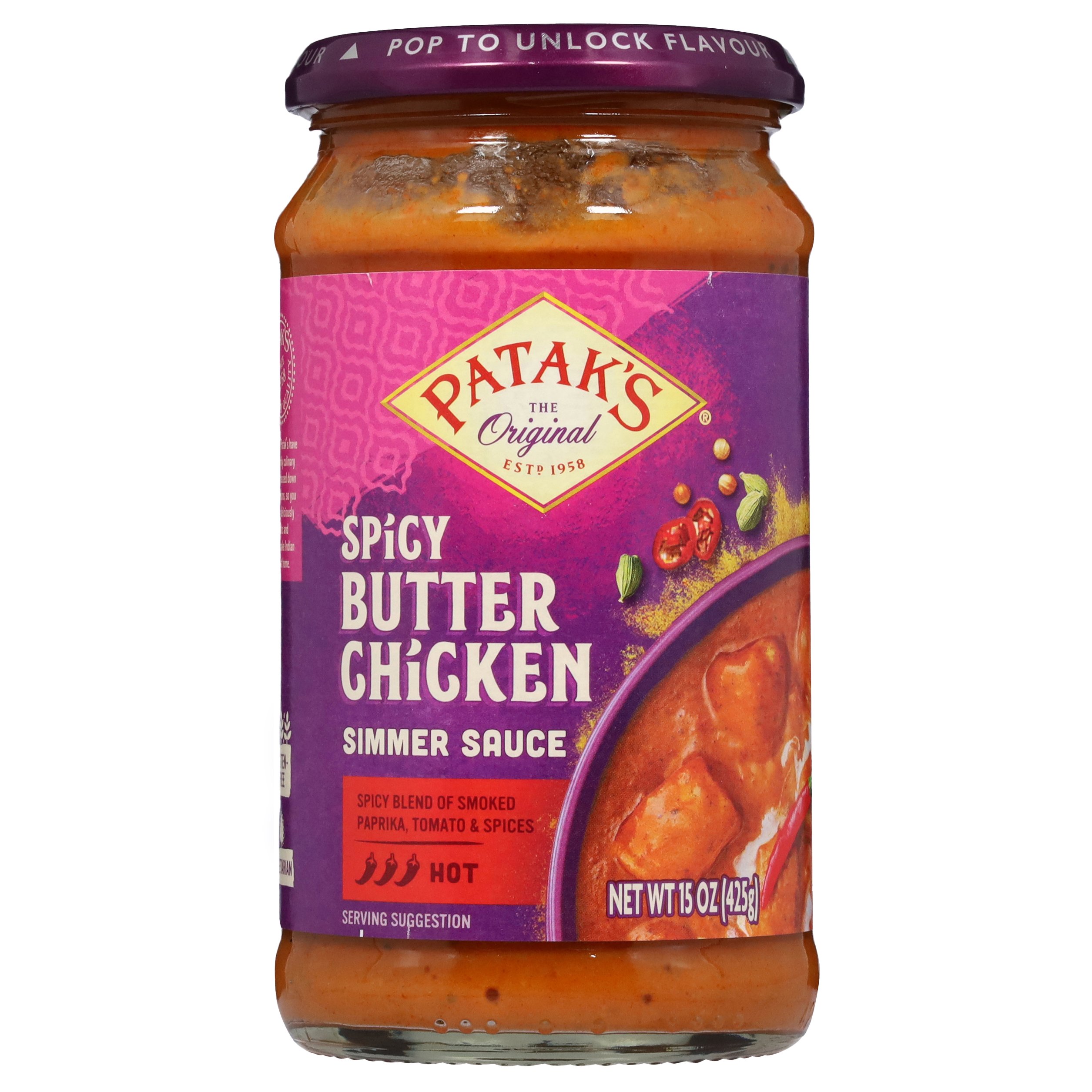 Patak's Hot Butter Chicken Spicy Curry Simmer Sauce Shop Cooking
