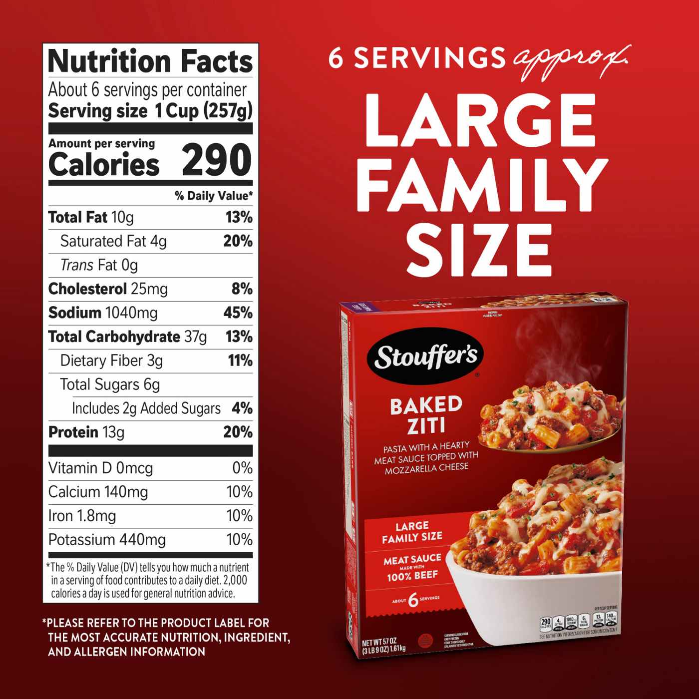 Stouffer's Baked Ziti - Large Family Size; image 7 of 8
