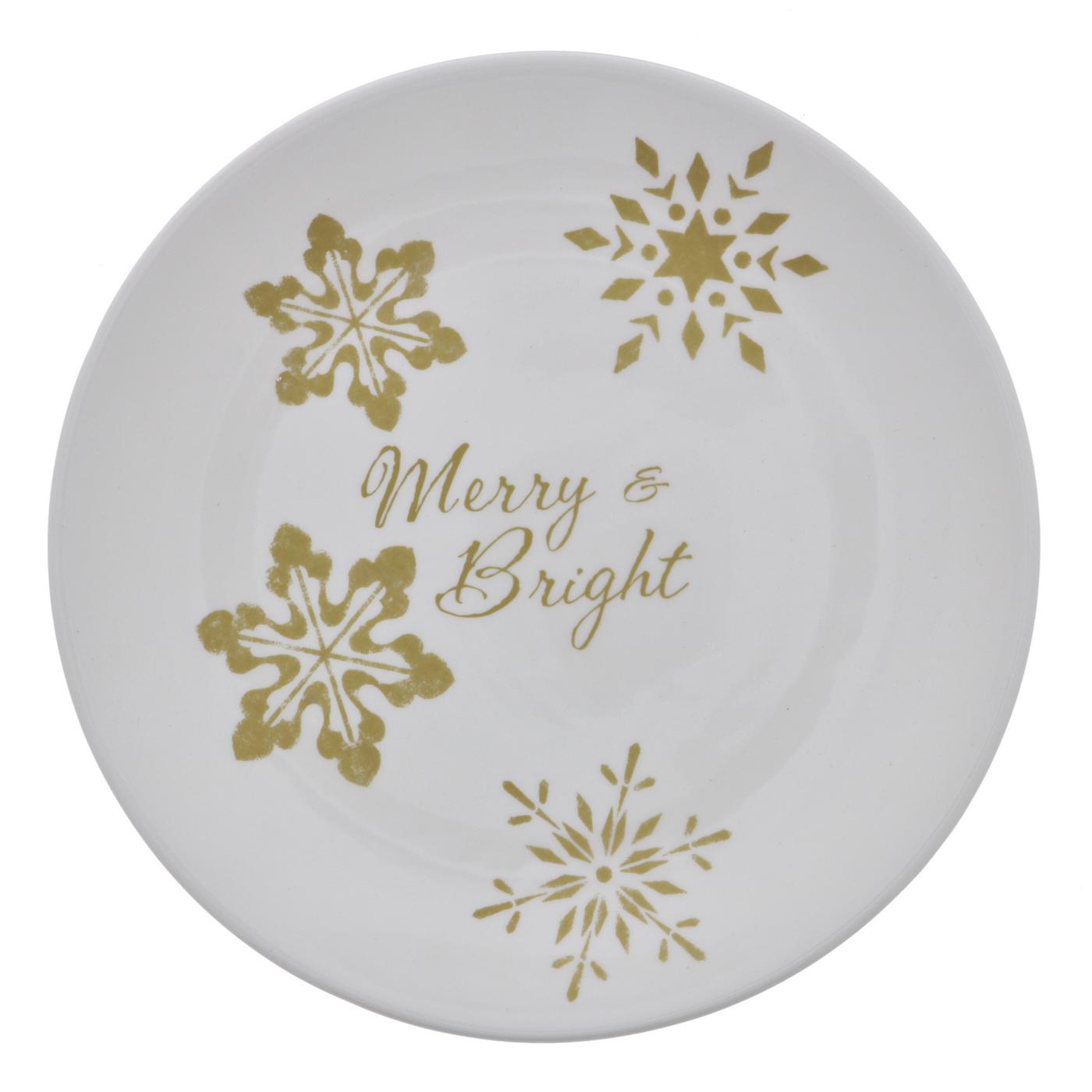 Dining Style Holiday Sparkle 8.5" Ceramic Plate Assortment, Designs May Vary; image 1 of 2