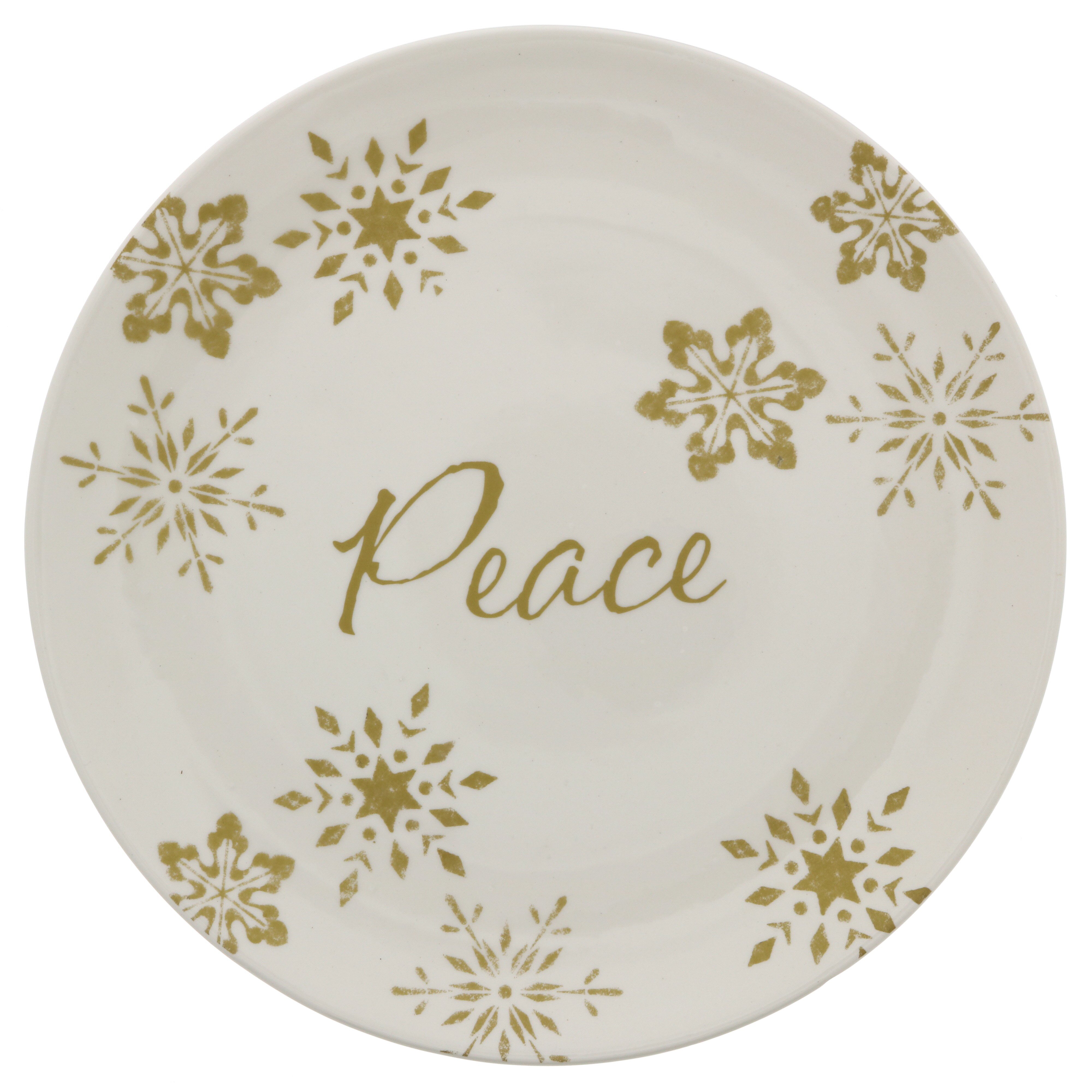 Dining Style Holiday Sparkle 10.5" Ceramic Plate Assortment, Designs