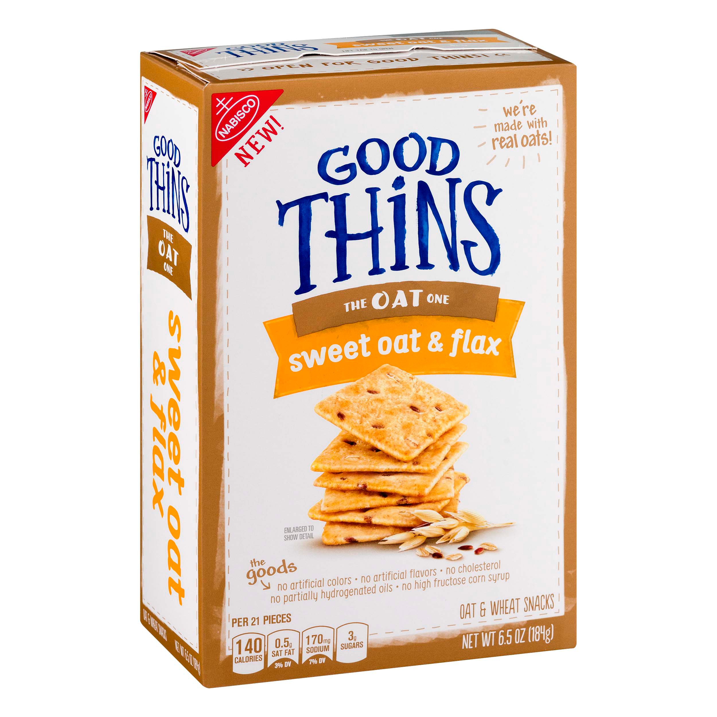 Nabisco Good Thins Sweet Oat Flax, 6 PK Shop Crackers & breadsticks