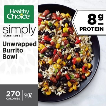 Healthy Choice Simply Steamers Unwrapped Burrito Bowl Frozen Meal