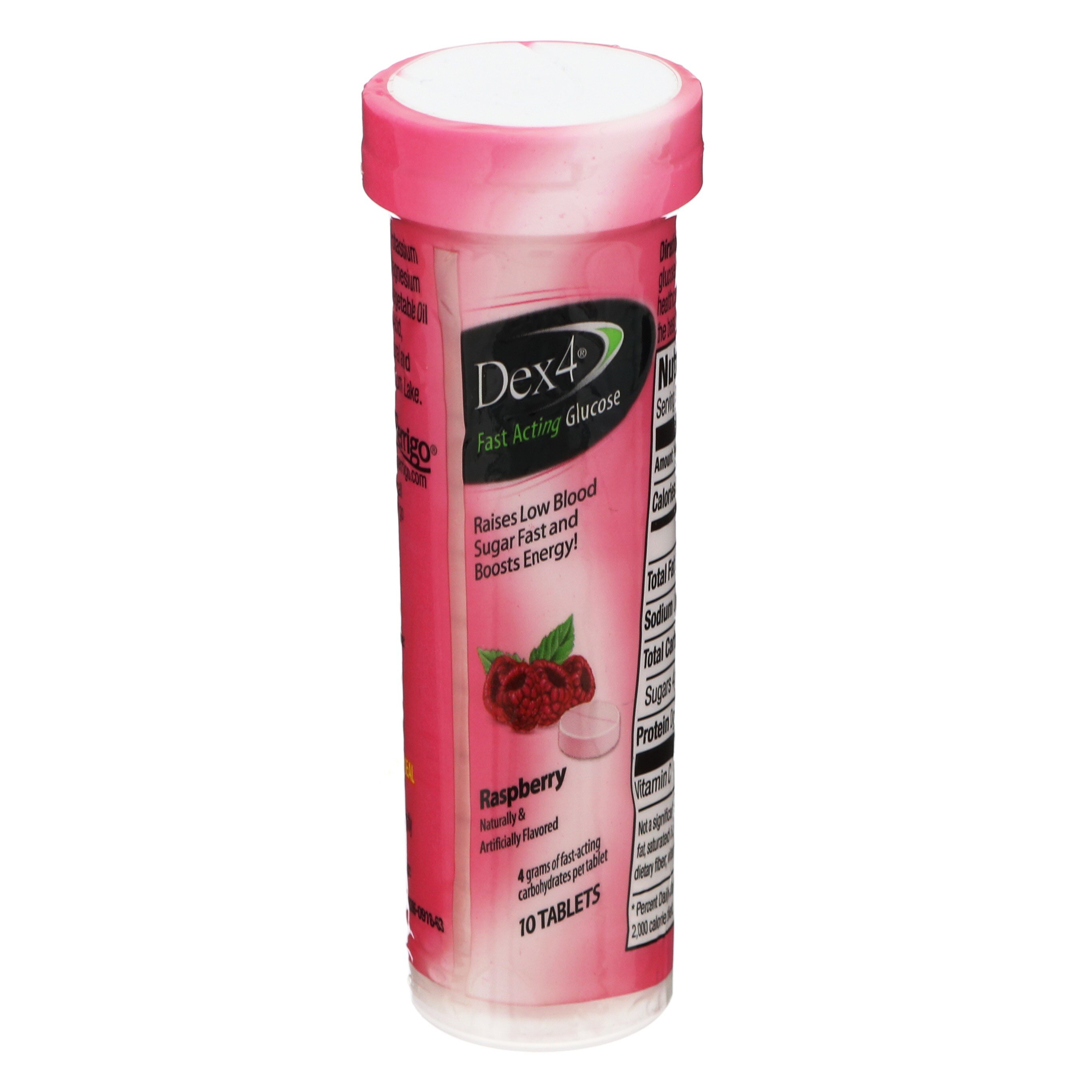 Dex 4 Raspberry Fast Acting Glucose Tablets, 10 CT Shop Insulin & Glucose at HEB