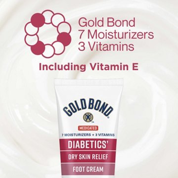 Gold Bond Medicated Diabetics' Dry Skin Relief Foot Cream Skin Protectant, 3.4 oz