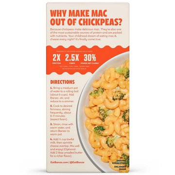 Banza 16g Protein Chickpea Pasta Mac & Classic Cheddar Elbows