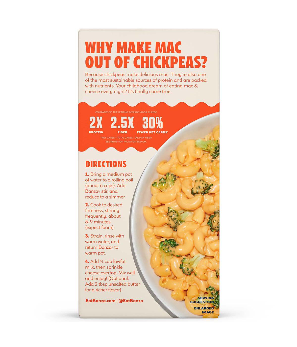 Banza 16g Protein Chickpea Pasta Mac & Classic Cheddar Shells; image 3 of 3