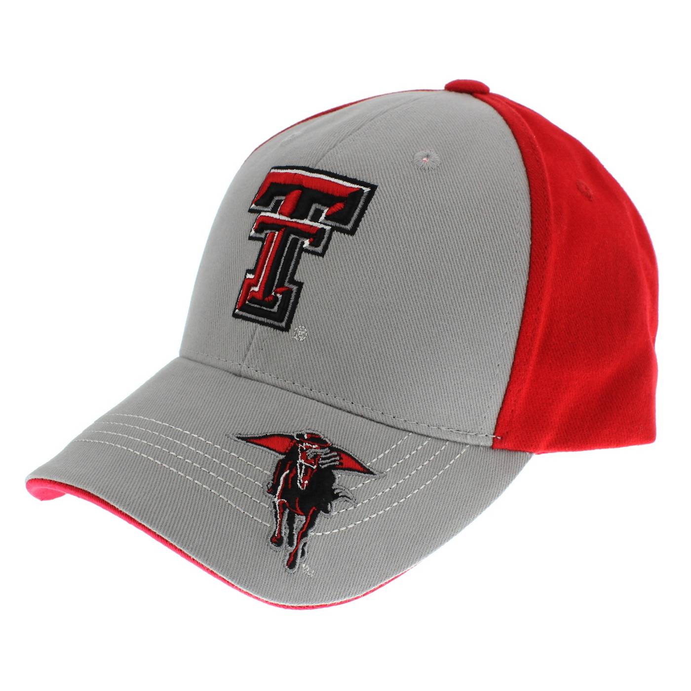 Texas Tech 100% Cotton Adjustable Baseball Cap - Gray/Red; image 1 of 2