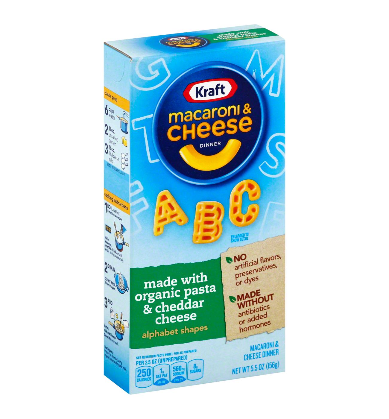 Kraft Alphabet Shapes Macaroni and Cheese with Organic Pasta and Cheddar Cheese; image 1 of 2