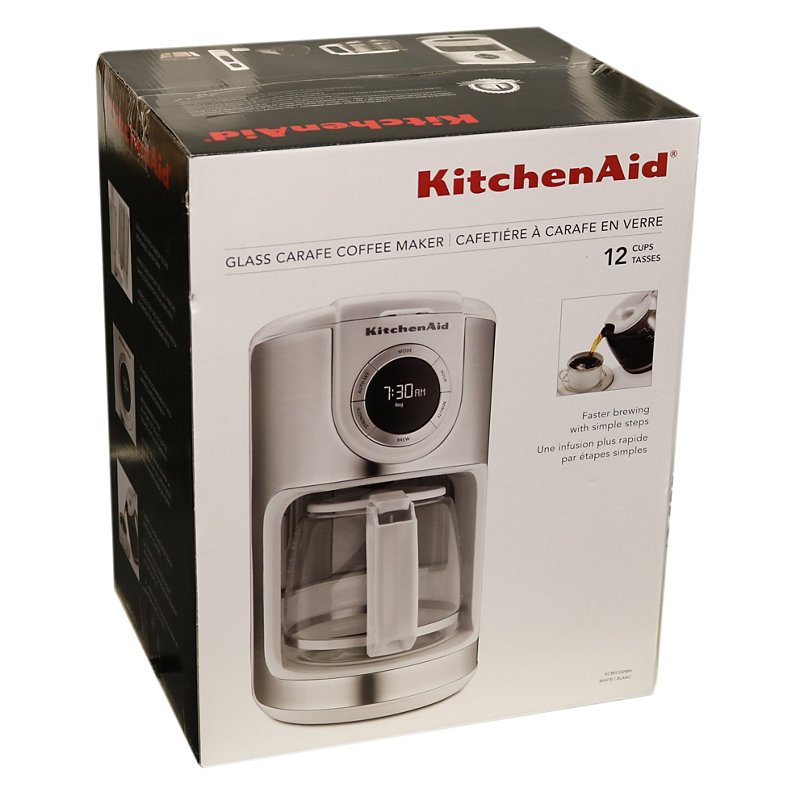 KitchenAid KCM1202WH 12-Cup Glass Carafe Coffe Maker - White 