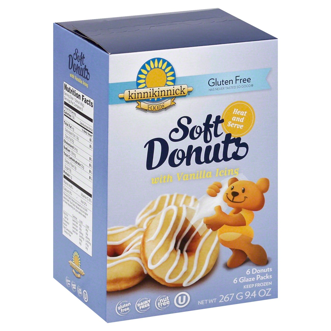 Kinnikinnick Foods Gluten Free Soft Donuts With Vanilla Icing - Shop ...