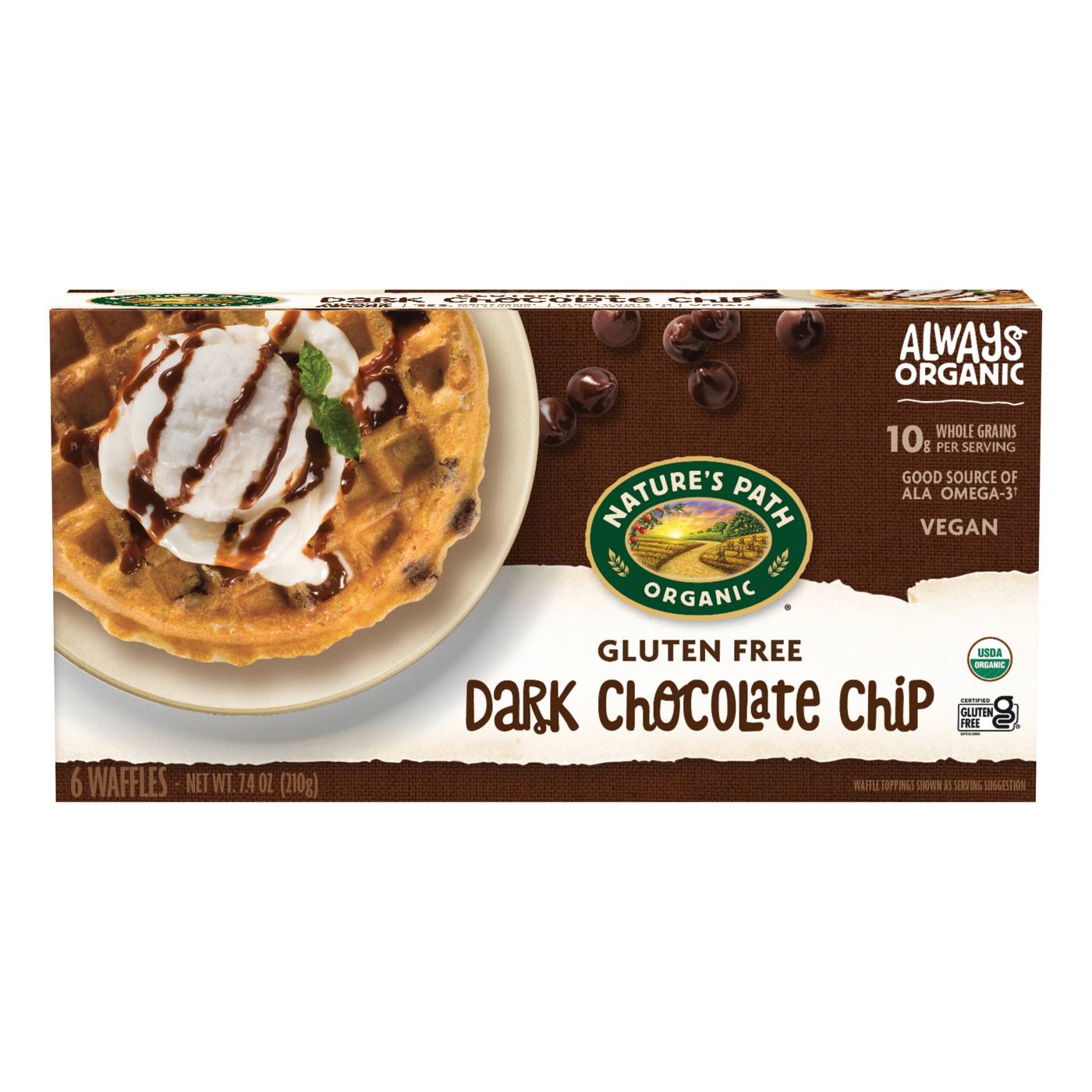 Nature's Path Organic Gluten Free Frozen Waffles - Dark Chocolate Chip; image 1 of 6