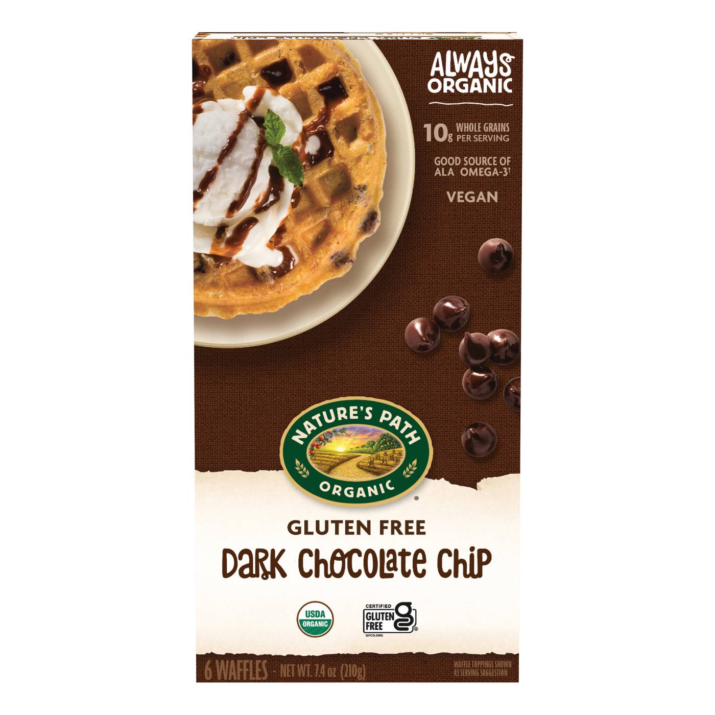Nature's Path Organic Gluten Free Frozen Waffles - Dark Chocolate Chip; image 2 of 6
