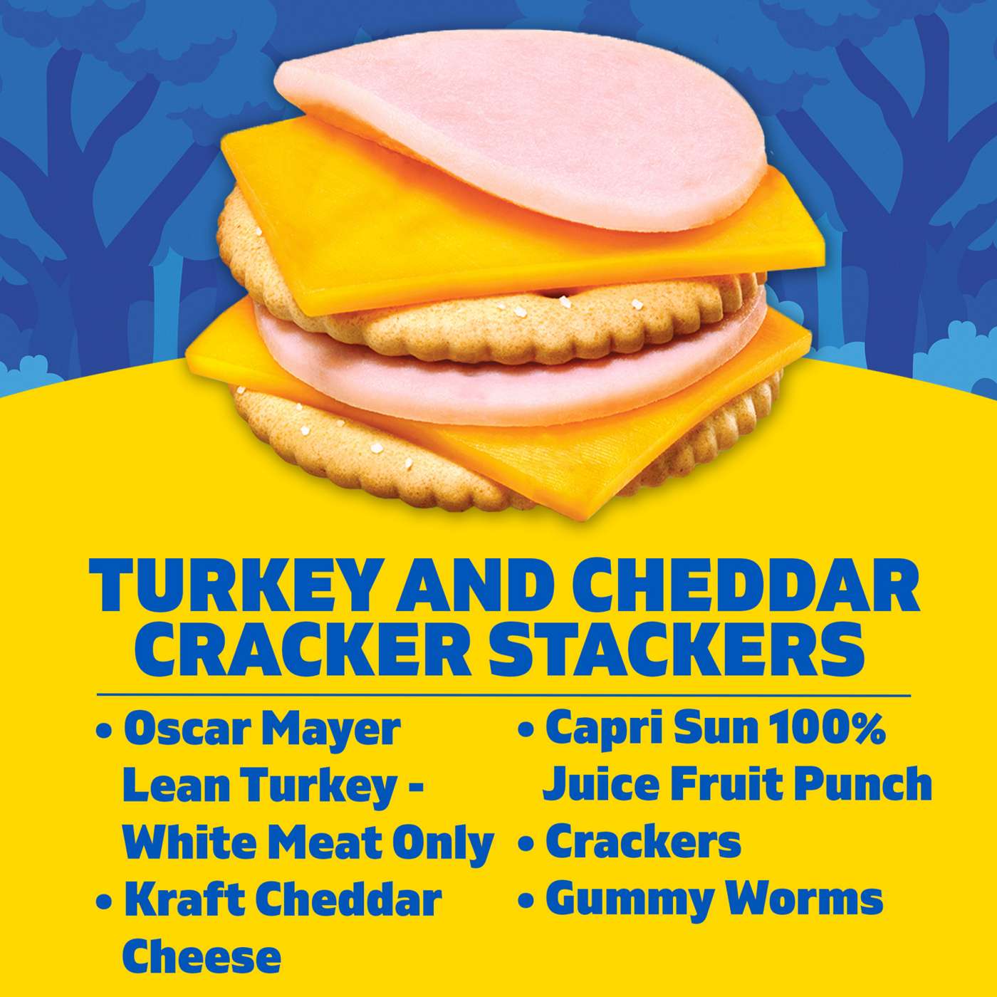 Lunchables Snack Kit Tray - Turkey & Cheddar Cheese Cracker Stackers, Capri Sun & Gummy Worms; image 2 of 4