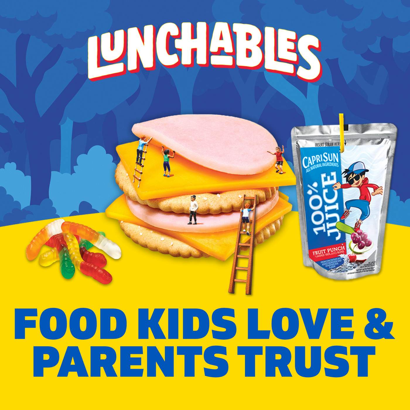 Lunchables Snack Kit Tray - Turkey & Cheddar Cheese Cracker Stackers, Capri Sun & Gummy Worms; image 3 of 4