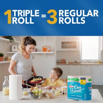 H-E-B Our Finest Invent-a-Size Paper Towels, 2 Triple Rolls